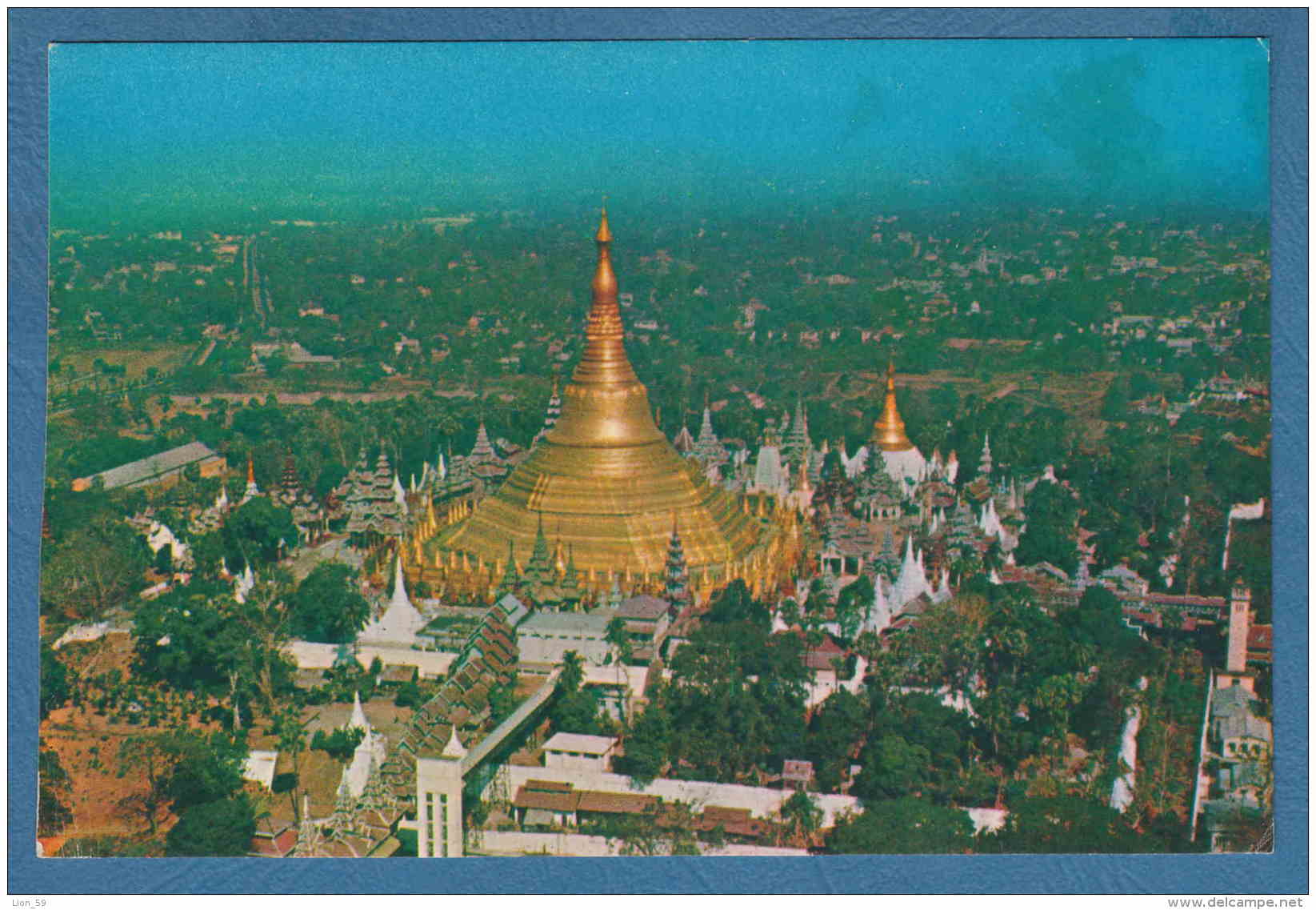 215416 / Myanmar (Burma 1948-...) THE GREAT SHWEDAGON PAGODA FROM THE AIR , UBA VIEW OF GREAT BUDHIST SHRINE - Myanmar (Burma)