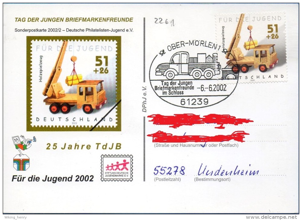 Ober Mörlen - Tag Der Jungen Briefmarkenfreunde 2002 - Obermörlen Bei Bad Nauheim - Wetterau - Kreis