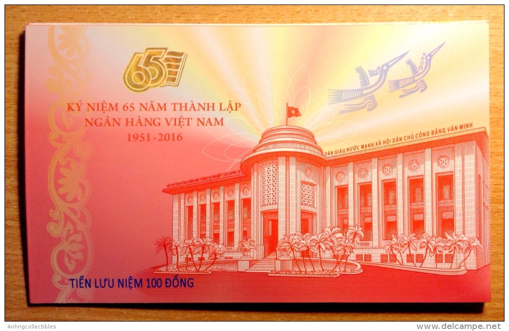 New Banknote Vietnam- 100 Dong - Folder Commemorative Bank Note - 2016 - Vietnam