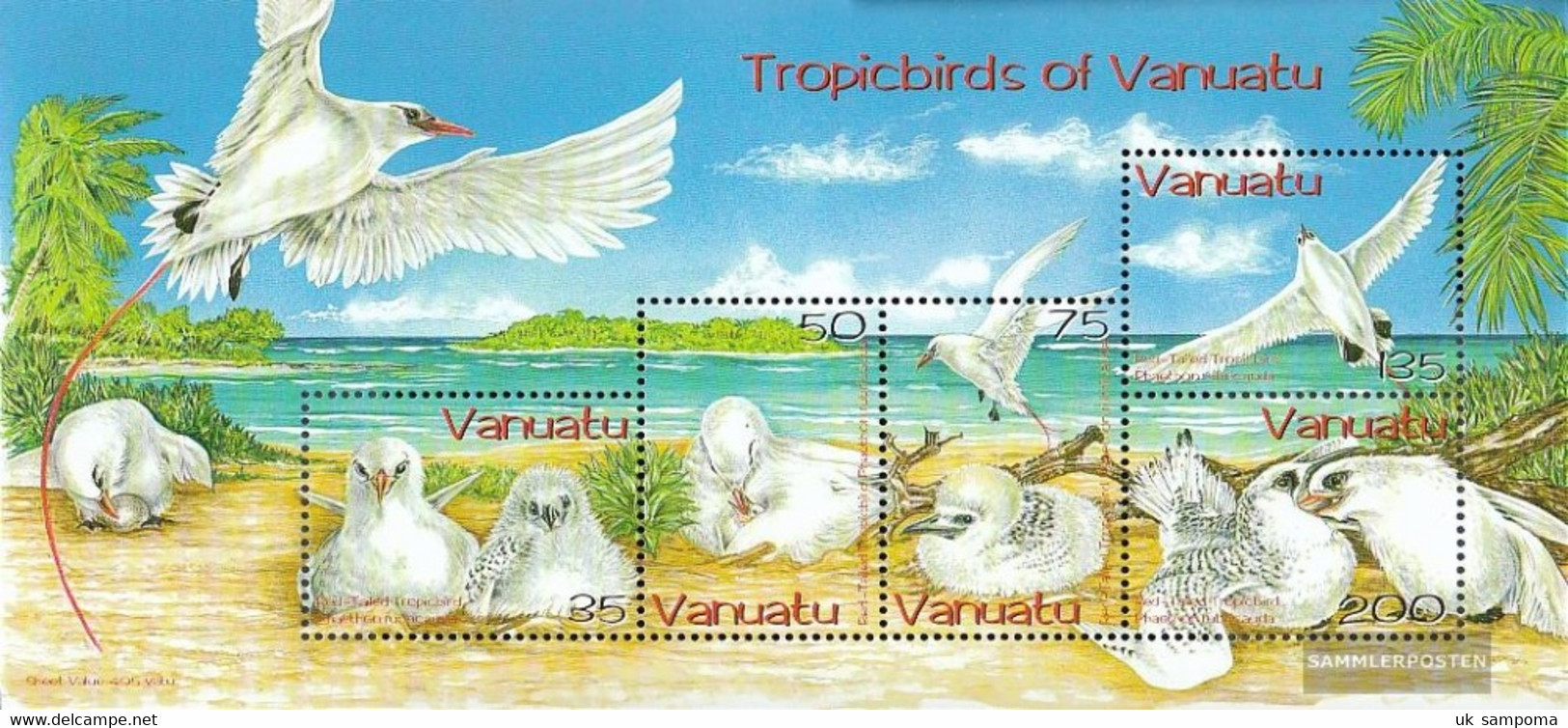 Vanuatu Block50 (complete Issue) Unmounted Mint / Never Hinged 2004 Rotschwanz Tropikvogel - Vanuatu (1980-...)