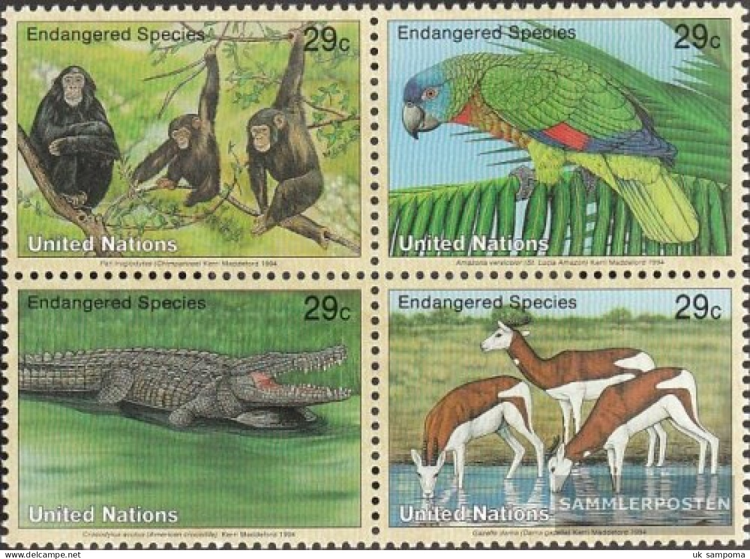 UN - New York 663-666 Block Of Four (complete Issue) Unmounted Mint / Never Hinged 1994 Affected Animals - Nuovi