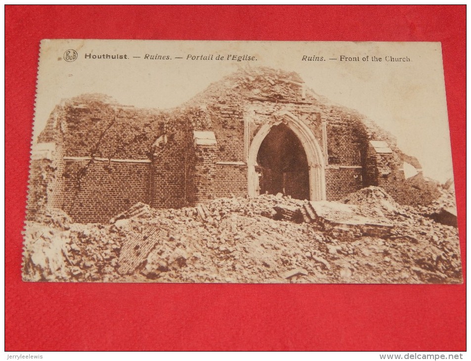 HOUTHULST  -  Ruines  -  Portail De L'Eglise  - (2 Scans) - Houthulst