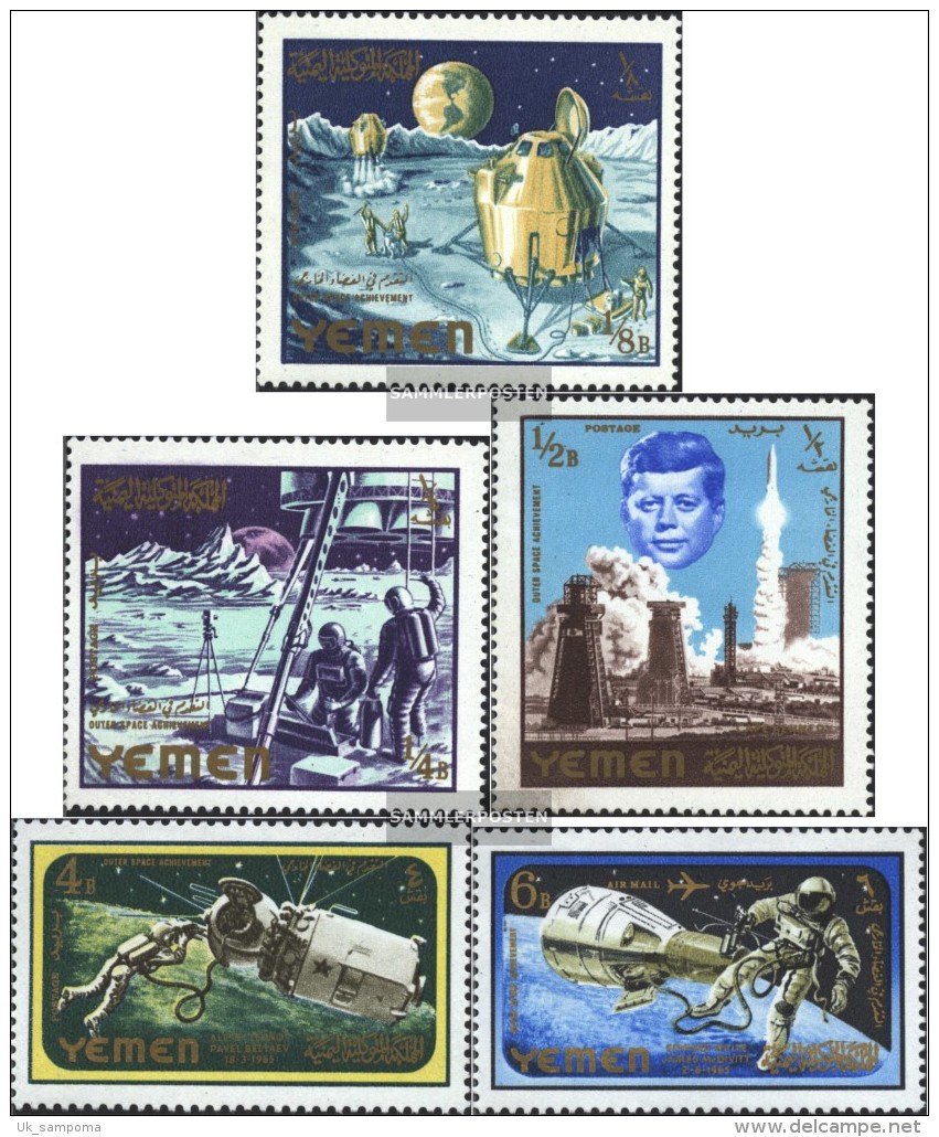 Yemen (UK) 191A-195A (complete Issue) Fine Used / Cancelled 1965 Study Of Outer Space - Yemen