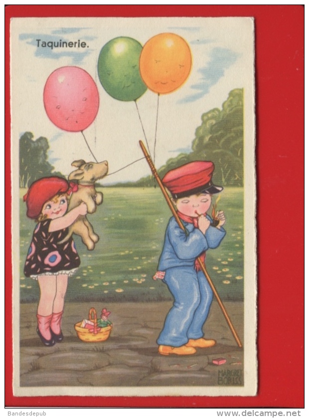 Vente Immédiate Prix Fixe Jolie Carte Illustrée Enfants Ballon Pipe Chien MARGRET BORRIS Taquinerie - Boriss, Margret
