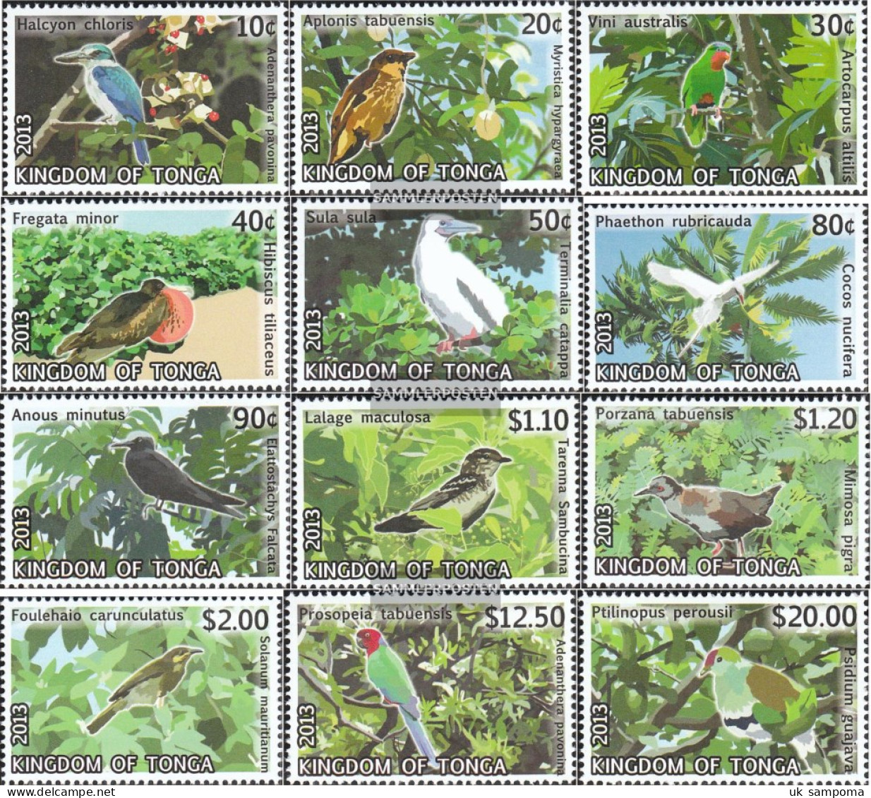 Tonga 1885-1896 (complete Issue) Unmounted Mint / Never Hinged 2013 Clear Brands: Birds - Tonga (1970-...)