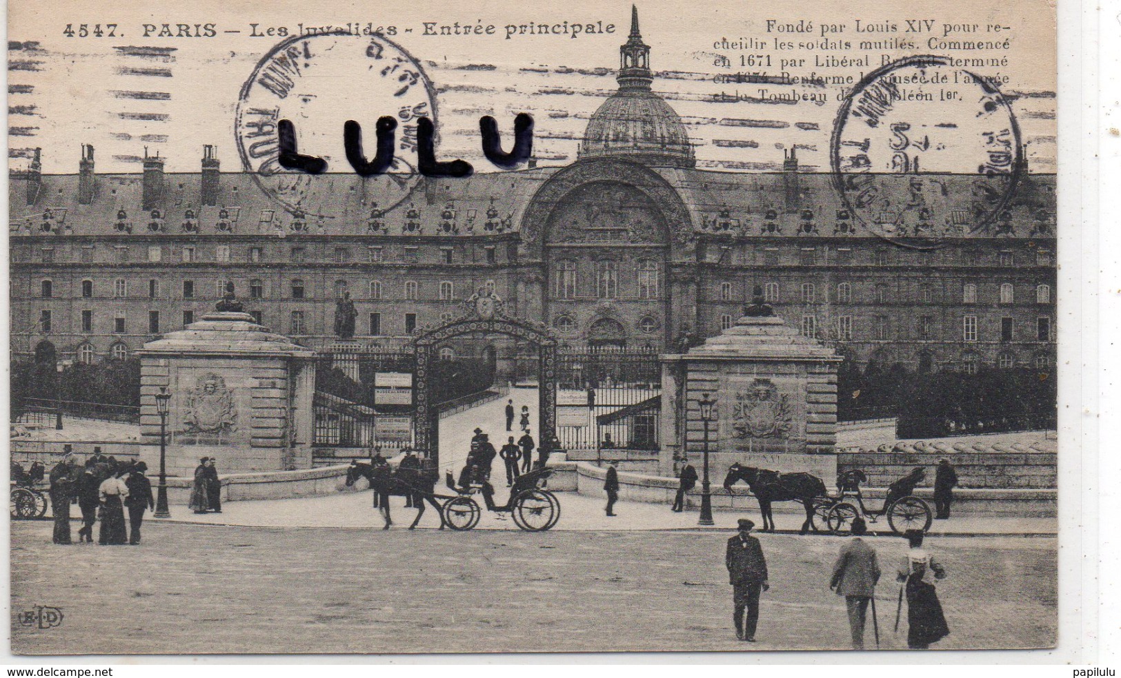 DEPT 75 : 2 Scans , Paris 07 : Les Invalides , Entrée Principale - Arrondissement: 07