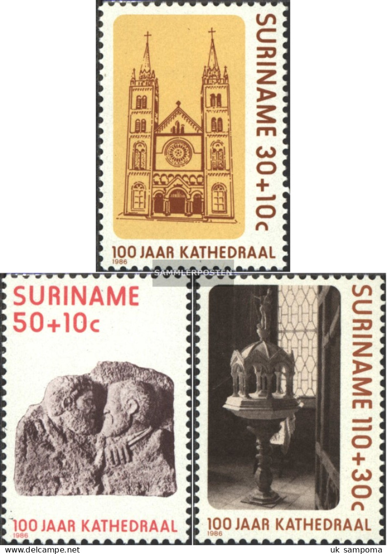 Suriname 1177-1179 (complete Issue) Unmounted Mint / Never Hinged 1986 Cathedral - Surinam