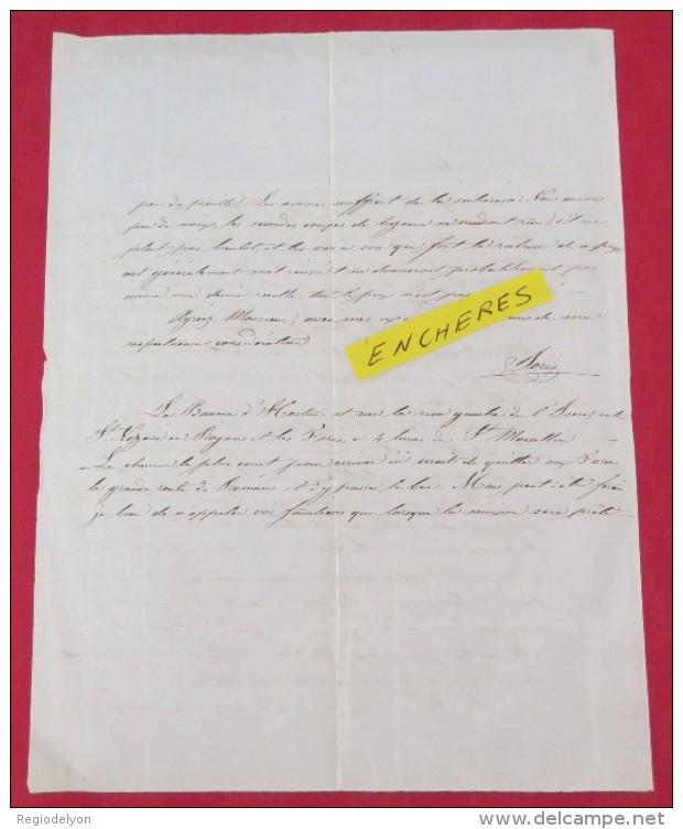 La Baume D´Hostun - Drôme - 3 Lettres Autographes 1851 - Agriculture Faucheur De Blé à La Faux / à Faucille - Historical Documents