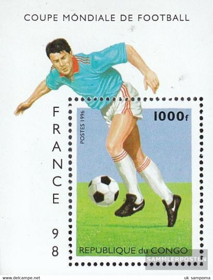 Kongo (Brazzaville) Block128 (complete Issue) Unmounted Mint / Never Hinged 1996 Football-WM 98 In France - Used