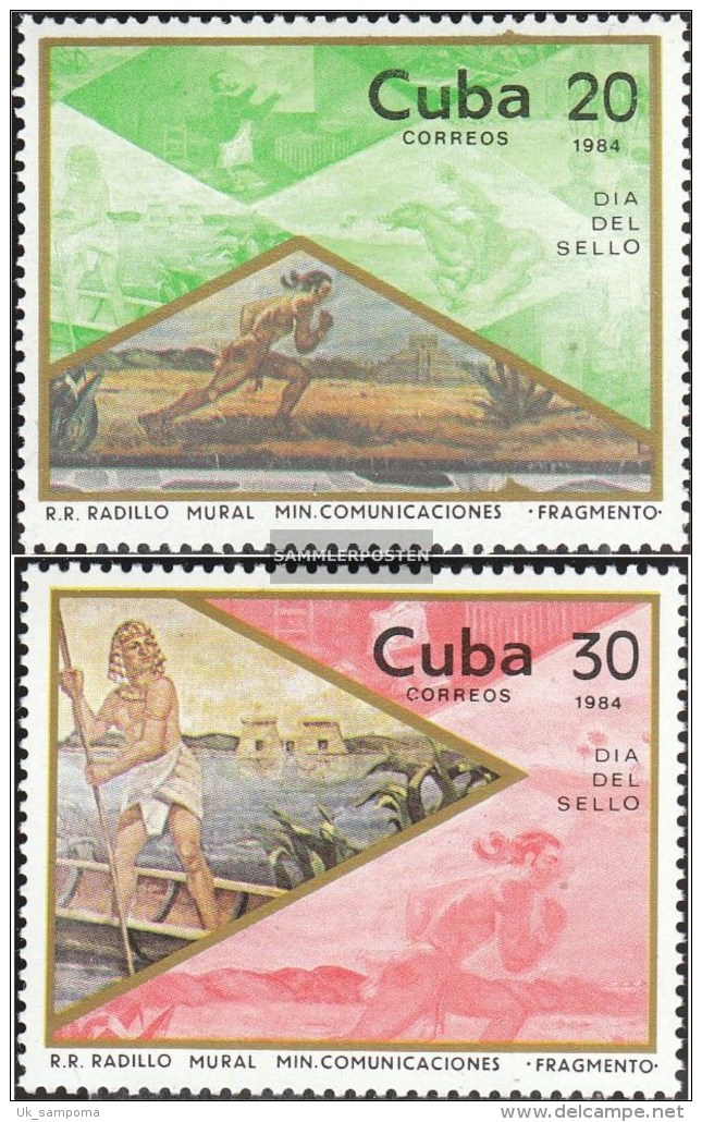 Cuba 2853-2854 (complete Issue) Unmounted Mint / Never Hinged 1984 Day The Stamp - Ungebraucht