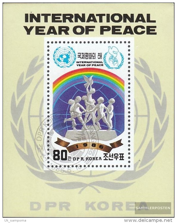 North-Korea Block215 (complete Issue) Fine Used / Cancelled 1986 Year Of Peace - Korea, North