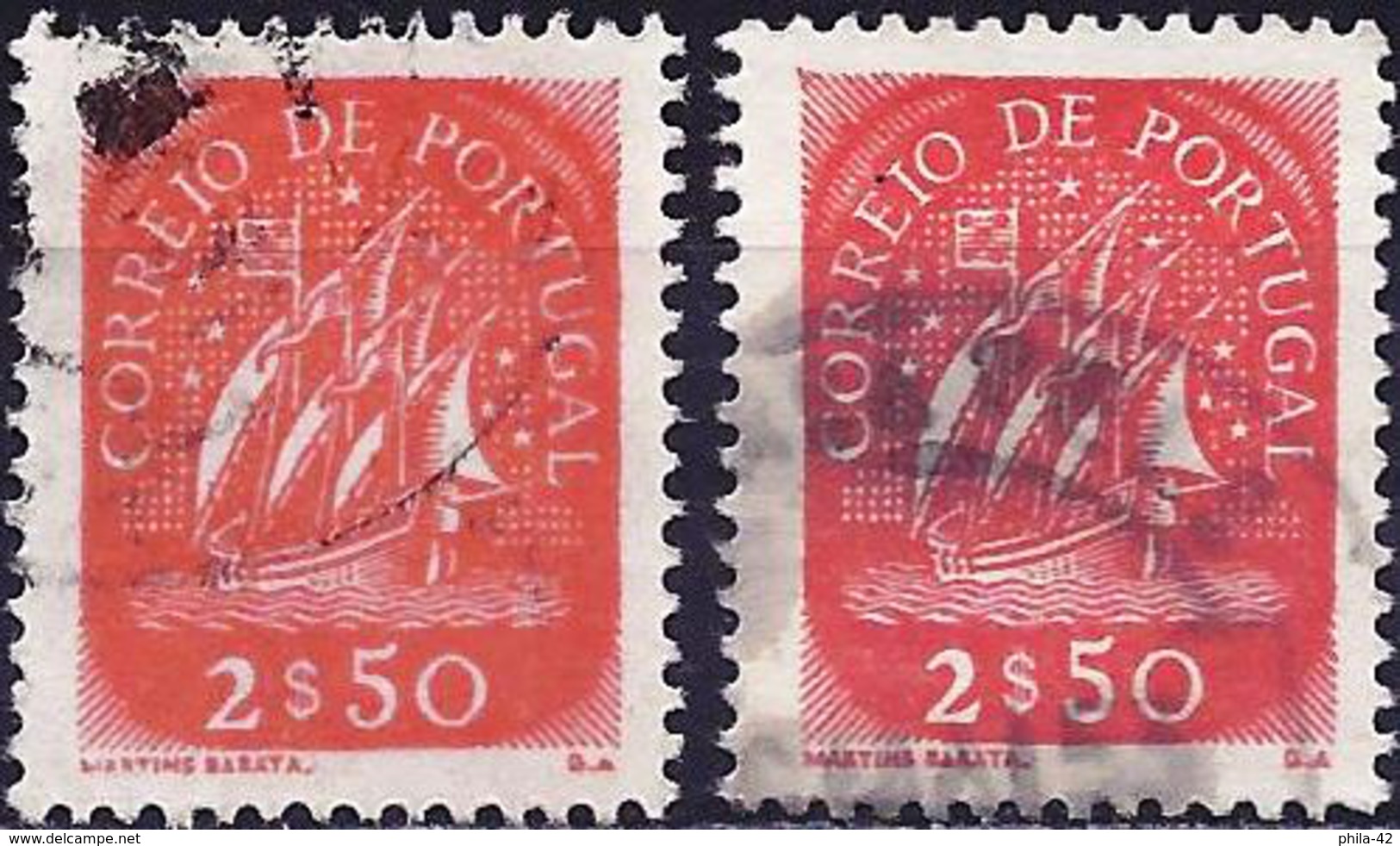 Portugal 1943 - Caravel ( Mi 656 - YT 638 ) Two Shades Of Color - Gebruikt