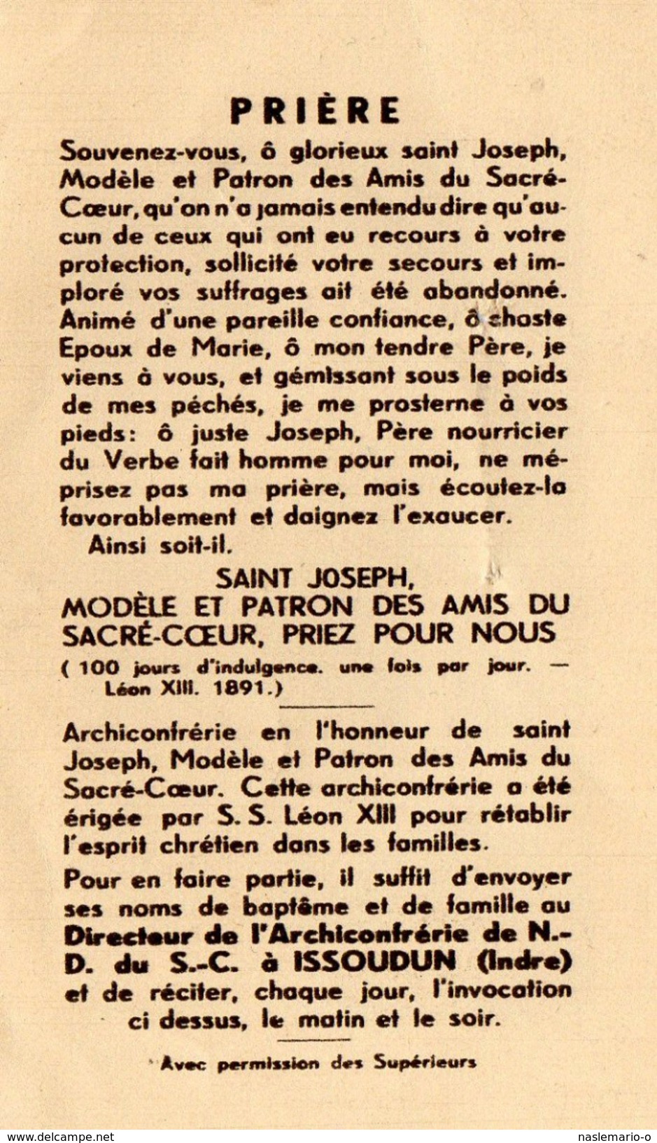 IMAGE PIEUSE St Joseph Priez Pour Nous - Santini