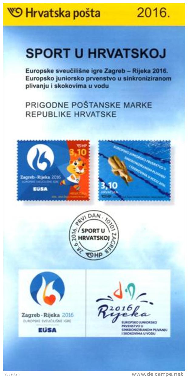 CROATIA CROATIE 2016 - Notice Leaflet Brochure Folder Diving European Universities Games Rijeka - Plongée