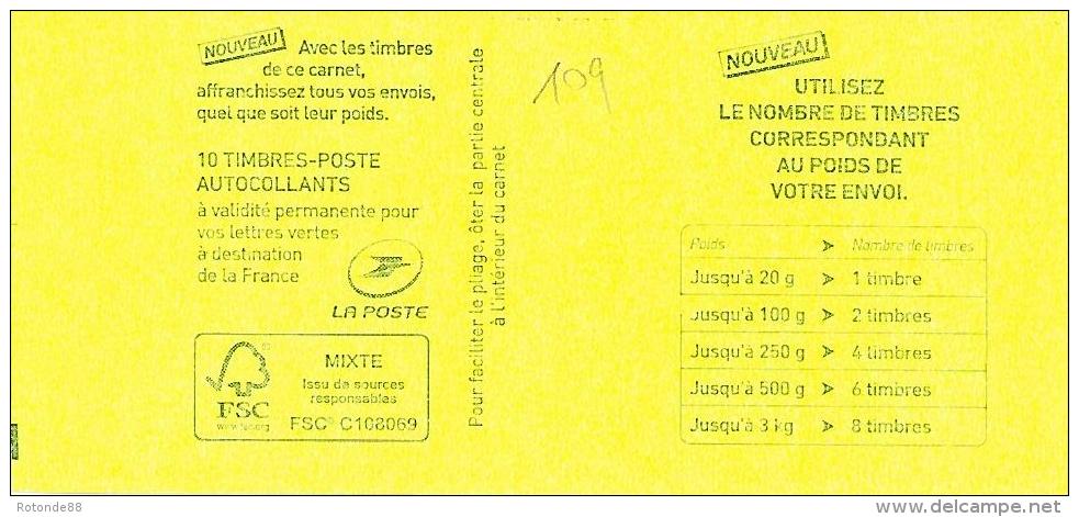 Carnet  Marianne De Ciappa Et Kavena  2016    Lettre Verte Sans Mention 20g Numéroté - Autres & Non Classés