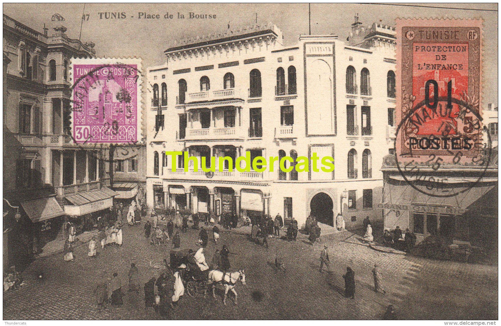 CPA  TUNESIE TUNISIE  TUNIS PLACE DE LA BOURSE - Túnez