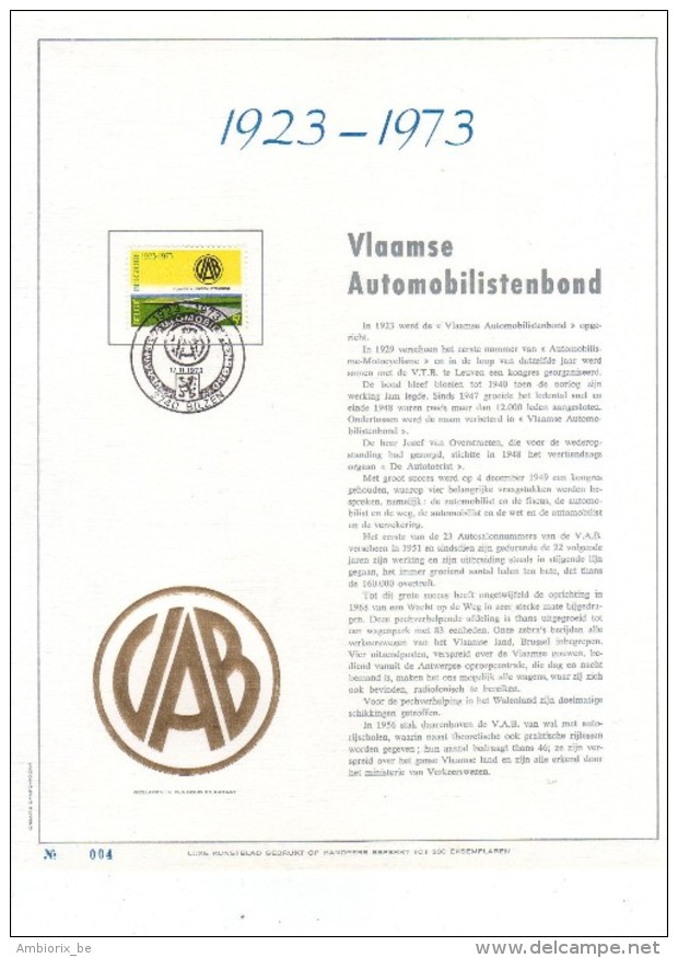 Carte Max Gold 1689 Vlaanse Automobilistenbond - 1971-1980