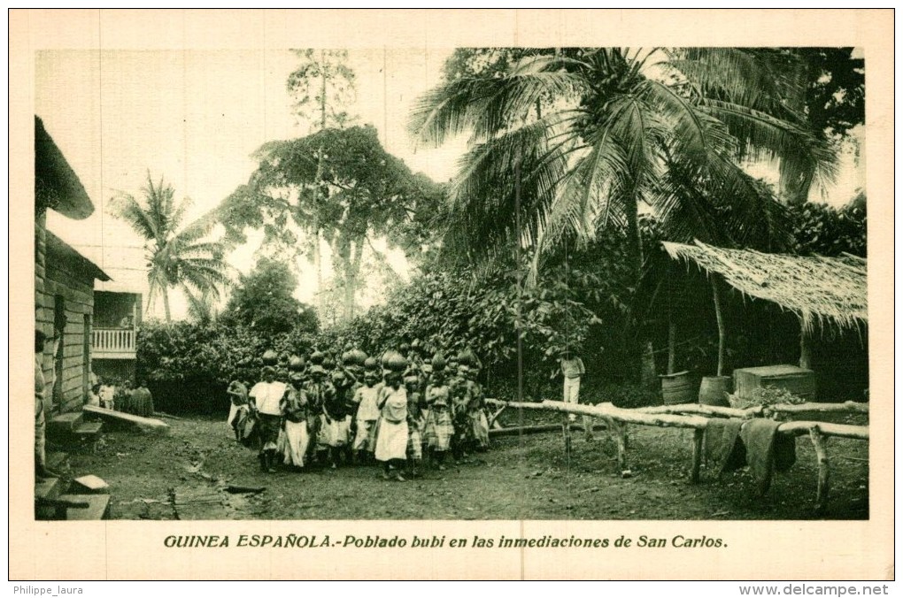 GUINEA ESPAÑOLA. POBLADO BUBI EN LAS INMEDIACIONES DE SAN CARLOS - Guinea Ecuatorial