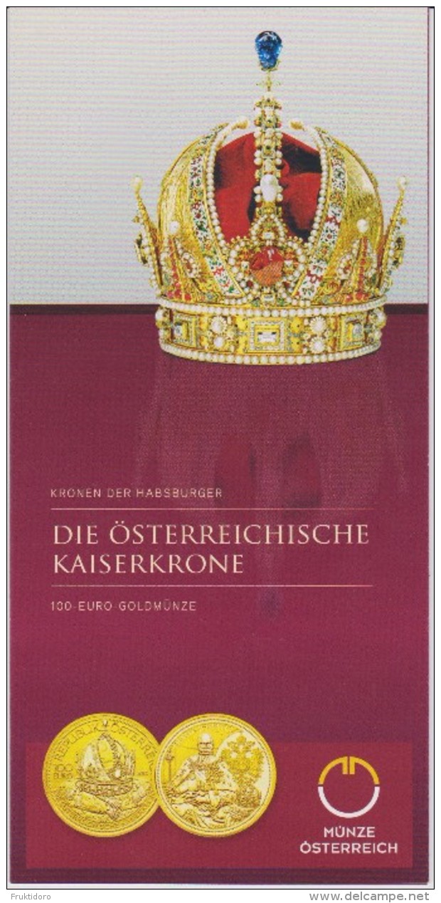 Austria 2012 Brochure On Coin The Kaiser Crown From Austria - Materiaal