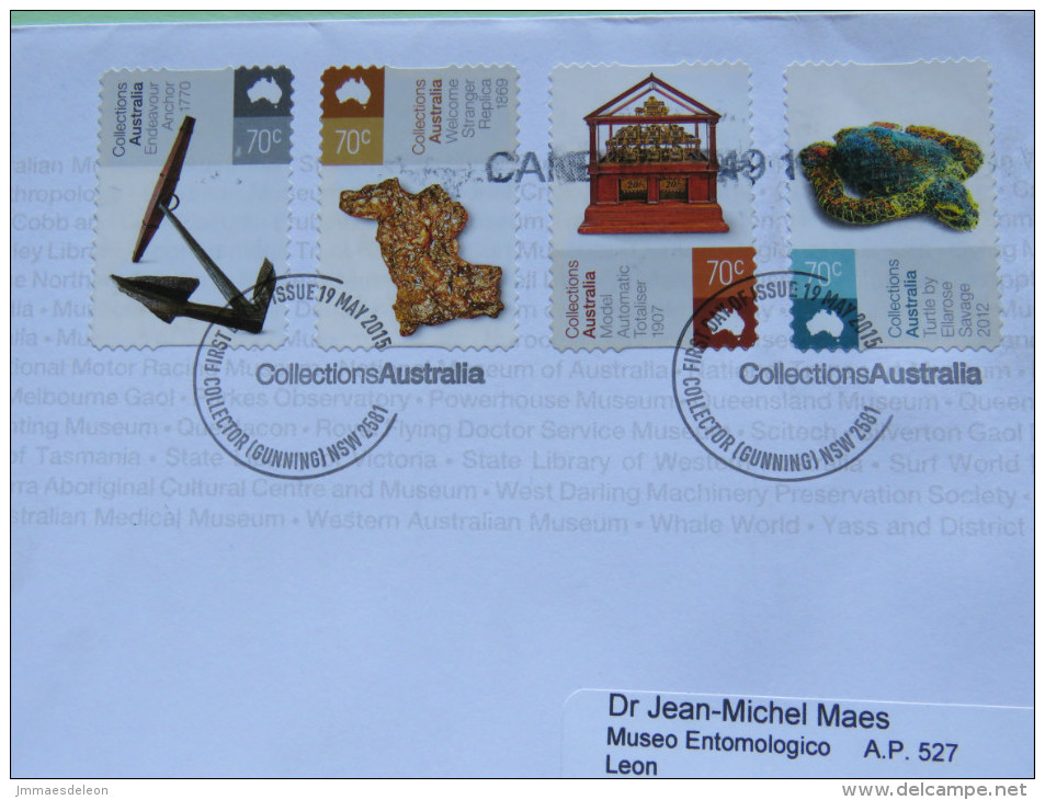 Australia 2015 FDC Cover To Nicaragua - Collections - Anchor Gold - Mathematics - Automatic Totaliser - Turtle - Brieven En Documenten