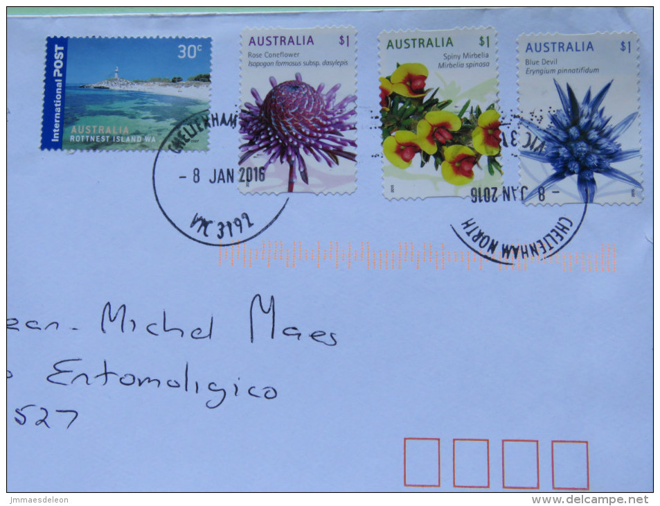 Australia 2016 Cover To Nicaragua - Lighthouse Beach - Flowers - Covers & Documents