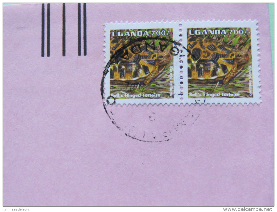 Uganda 1995 Cover To USA - Turtle Tortoise - Uganda (1962-...)