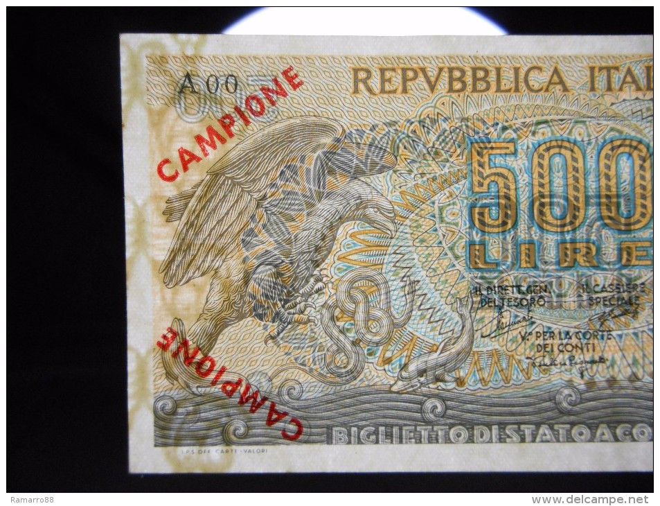 Italy 500 Lire Aretusa Campione Specimen Raro Pick #93 qFds / Unc-