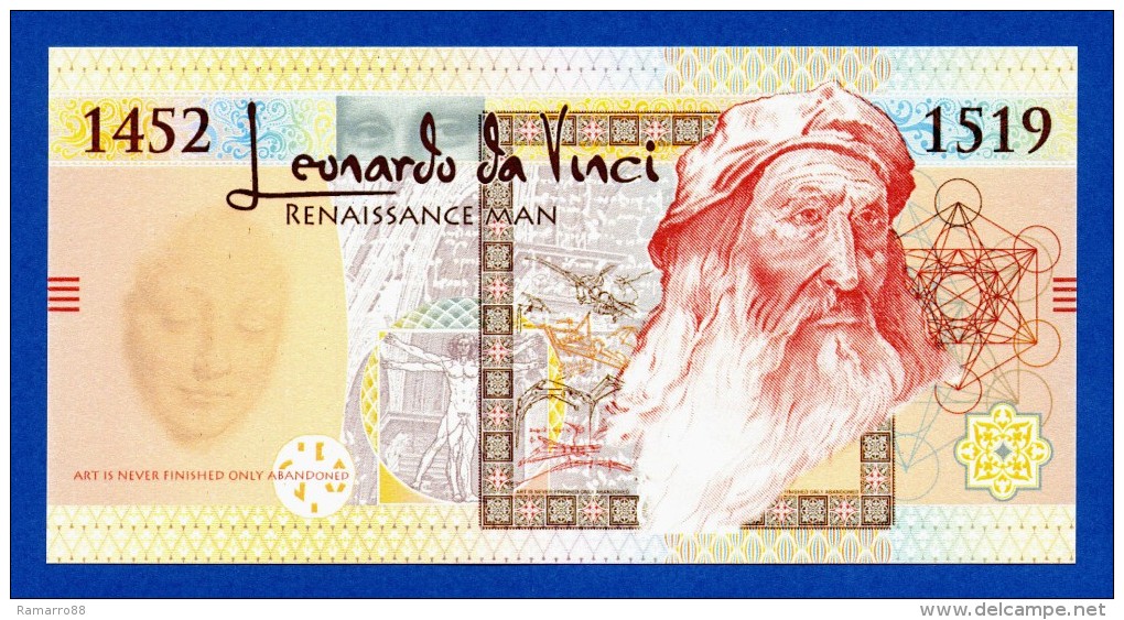 SecuraMonde SMI Leonardo Da Vinci 1519 Specimen Essay Note - Fds / Unc - Specimen