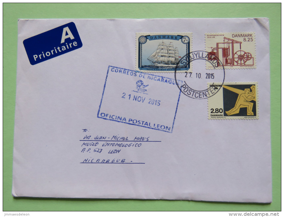 Denmark 2015 Cover To Nicaragua - Ship - Machine - Technology - Art - Flygtning - Unused Stamps