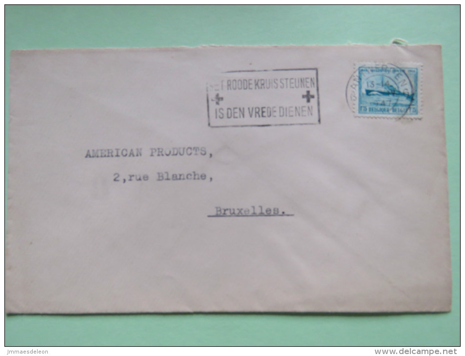 Belgium 1947 Cover To Bruxelles - Ship - Red Cross Cancel - 1948 Export