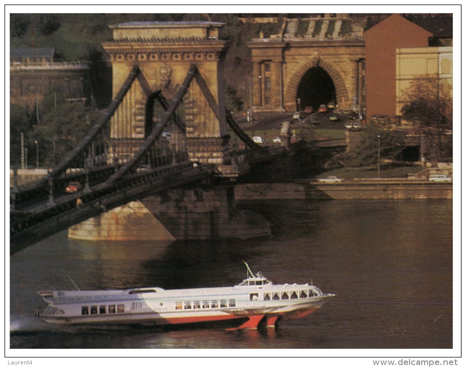 (ORL 369) Hungary - Budapest Chain Bridge And Aeroglisseur - Ship - Hovercrafts