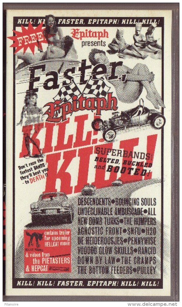 Kill ! Kill ! Faster, Epitaph ! Kill ! Kill ! (CRAMPS/RANCID/PIETASTERS/HEPCAT Etc (1998, VHS) - Concert En Muziek