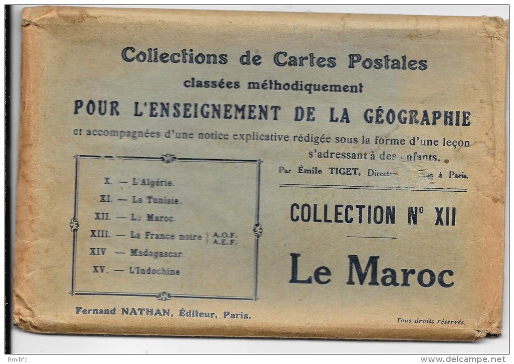 TOP Pochette Collections De Cartes Postales, Pour L'enseignement De La Géographie : LE MAROC - Autres & Non Classés