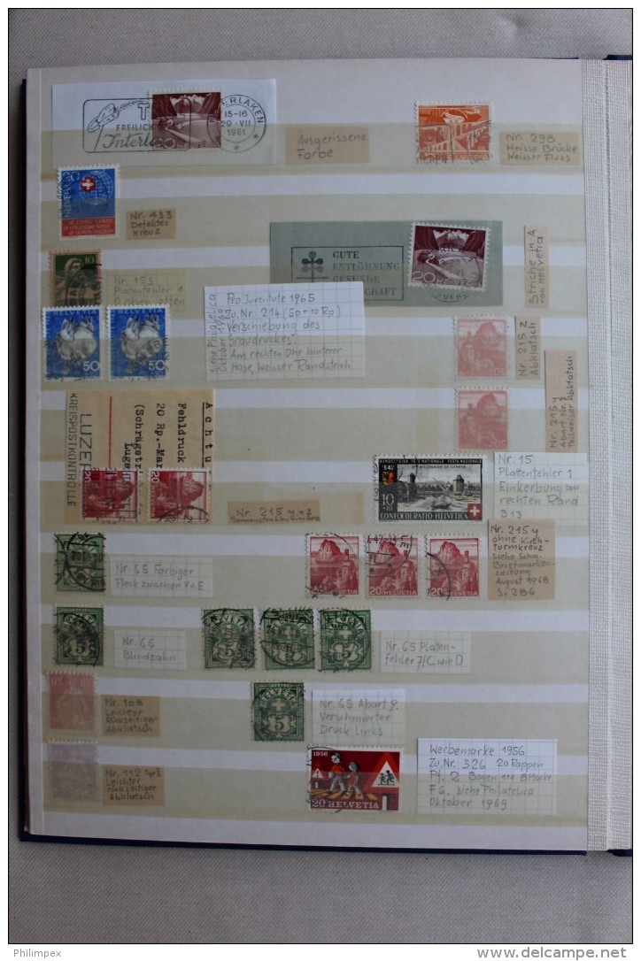 SWITZERLAND VARIETIES / COIL STAMPS STOCK