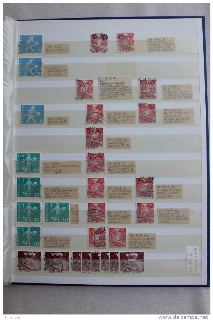 SWITZERLAND VARIETIES / COIL STAMPS STOCK