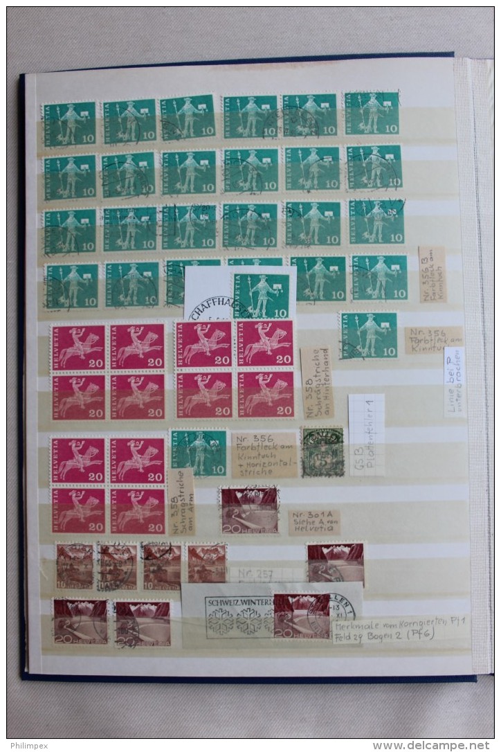 SWITZERLAND VARIETIES / COIL STAMPS STOCK