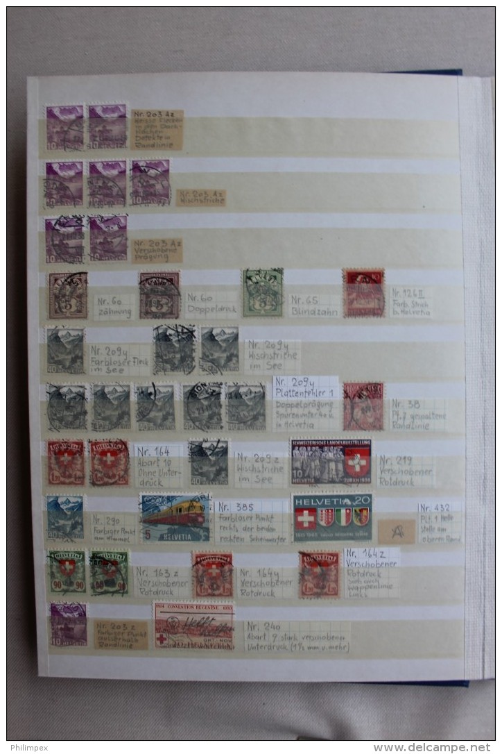 SWITZERLAND VARIETIES / COIL STAMPS STOCK