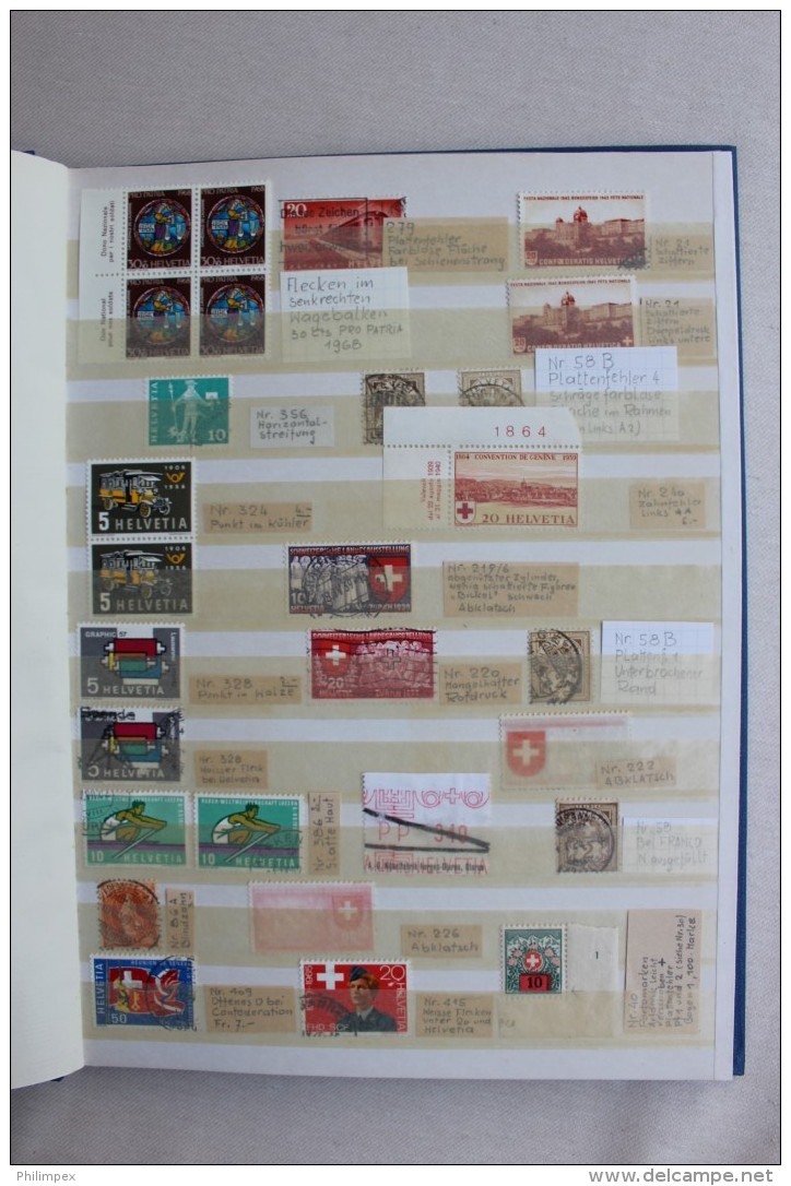 SWITZERLAND VARIETIES / COIL STAMPS STOCK