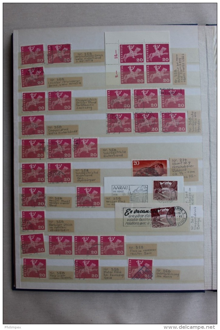 SWITZERLAND VARIETIES / COIL STAMPS STOCK