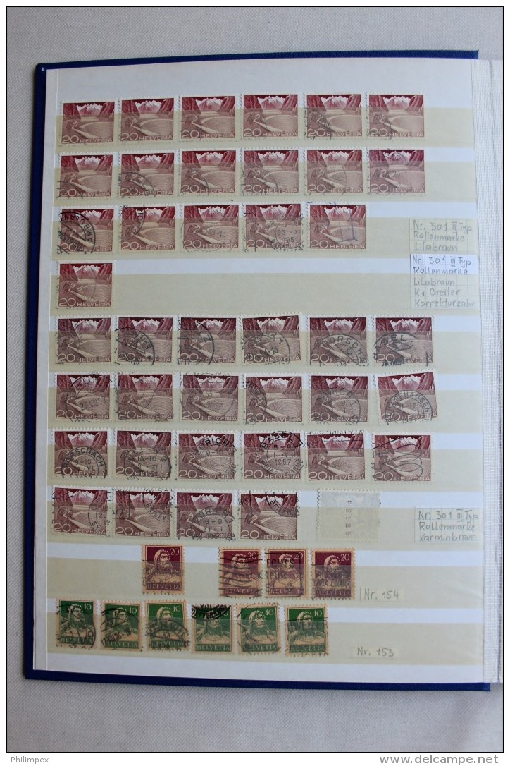 SWITZERLAND VARIETIES / COIL STAMPS STOCK