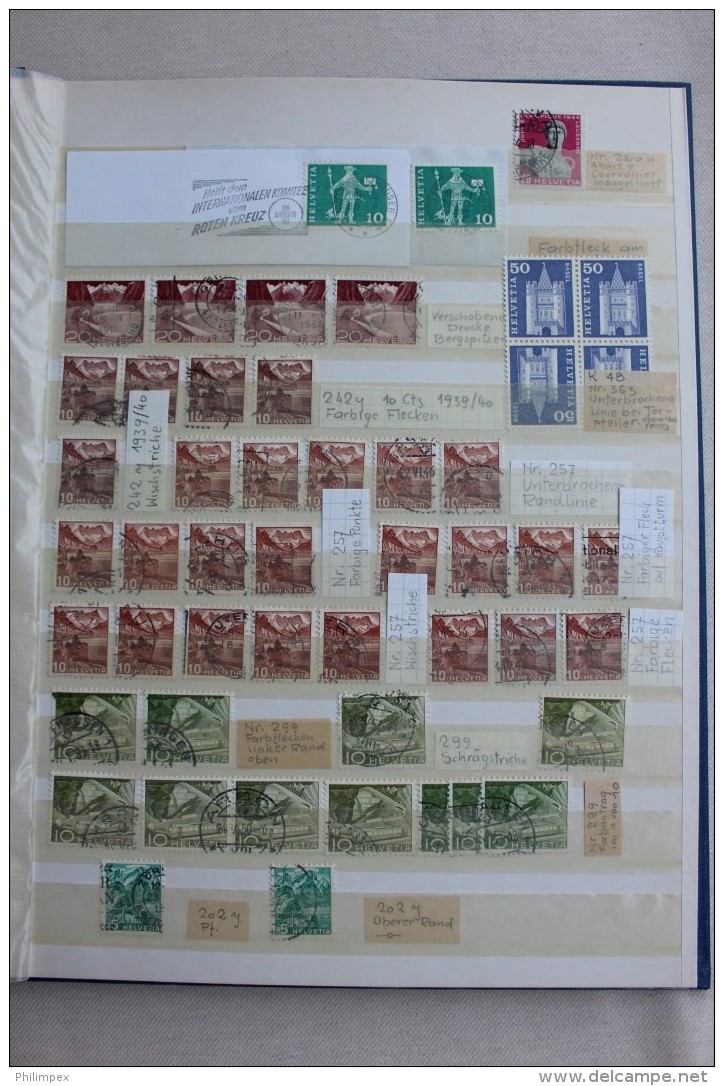 SWITZERLAND VARIETIES / COIL STAMPS STOCK