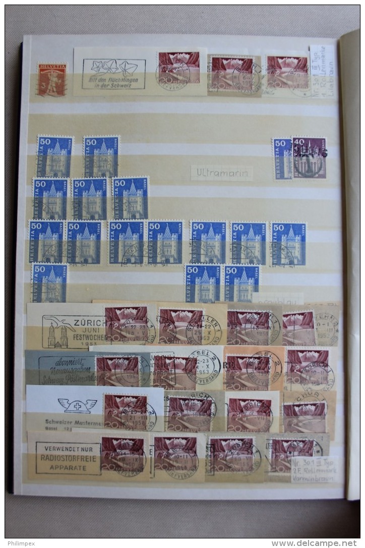 SWITZERLAND VARIETIES / COIL STAMPS STOCK