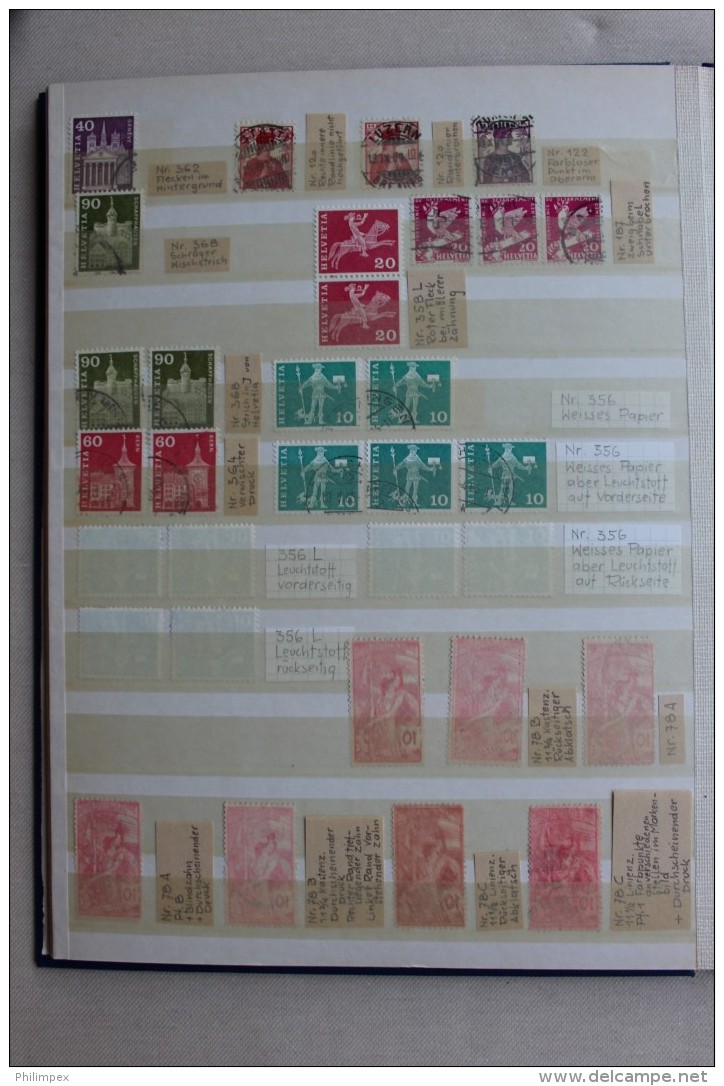 SWITZERLAND VARIETIES / COIL STAMPS STOCK