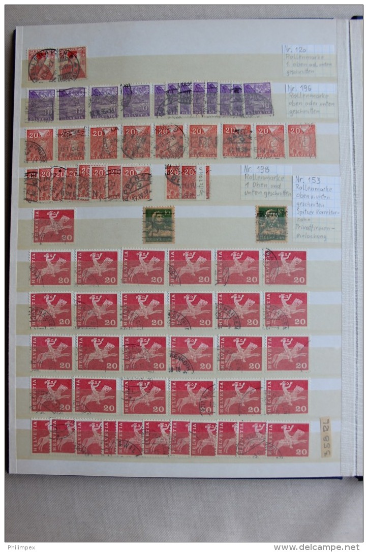 SWITZERLAND VARIETIES / COIL STAMPS STOCK