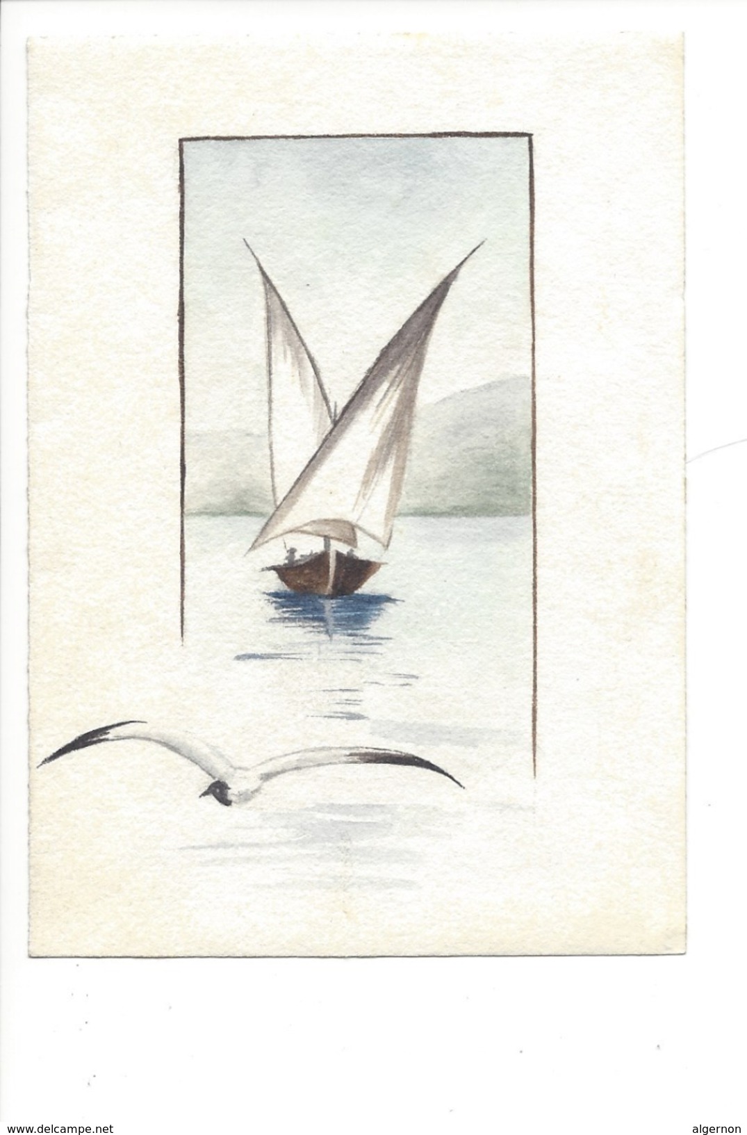 15053 - Petite Aquarelle Barque Du Léman  (format 13 X 9) - Acquarelli