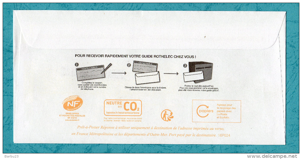 PAP - Prio Postreponse Enveloppe Réponse Ciappa-Kavena 16P024 Rothelec - Prêts-à-poster:Answer/Ciappa-Kavena