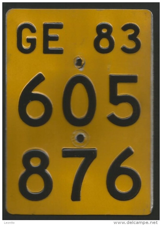 Velonummer Mofanummer Genf Genève GE 83 - Kennzeichen & Nummernschilder