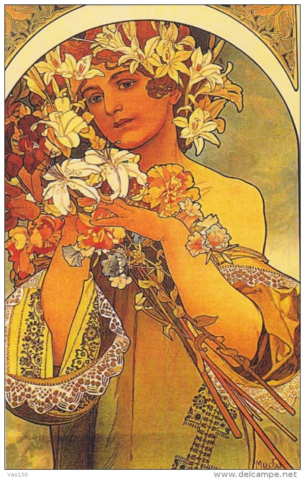 #BV1324  MUCHA ALPHONSE POSTCARD UNUSED REPRINT OF EPOCH. - Mucha, Alphonse