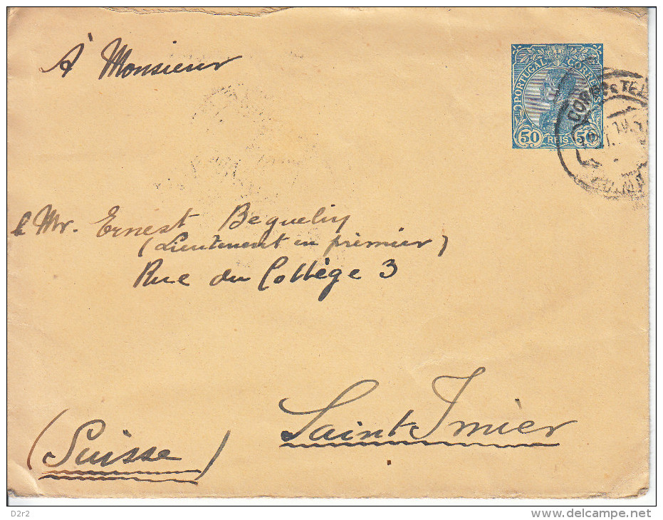 ENTIER POUR LA SUISSE - SAINT IMIER - 1910 - Postal Stationery