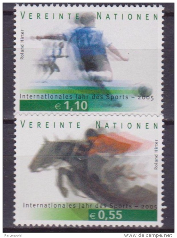 ONU SPORTS HORSES  SOCCER / CALCIO / FOOTBALL 2 V.  MNH - Ungebraucht